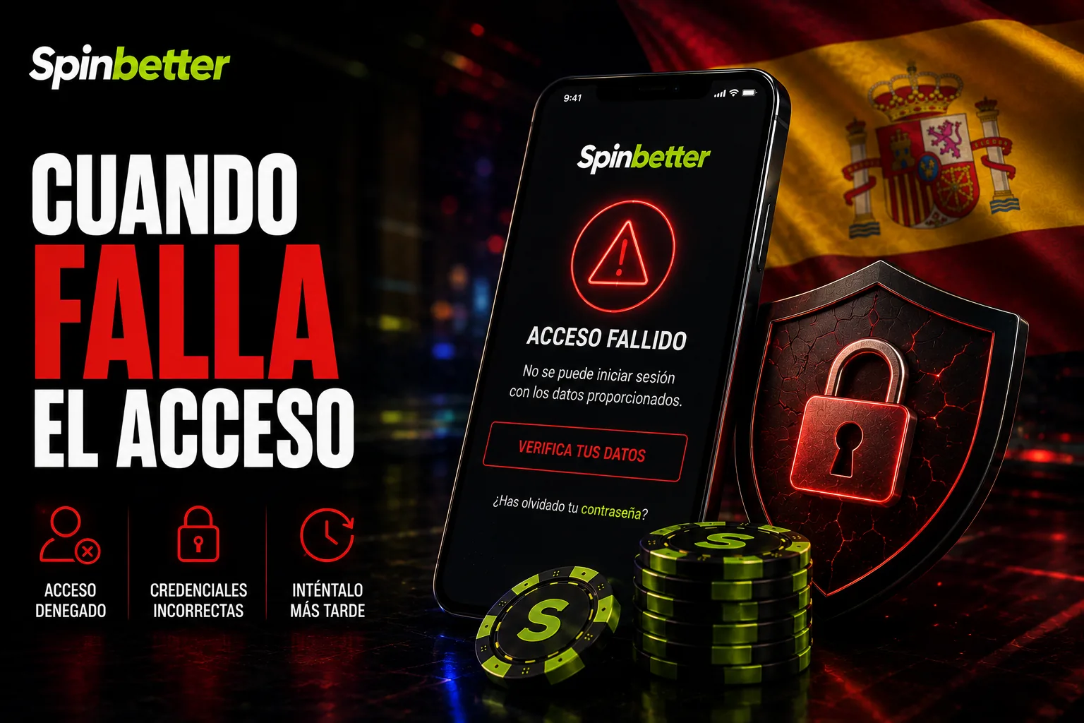 qué hacer cuando falla el acceso a la cuenta SpinBetter