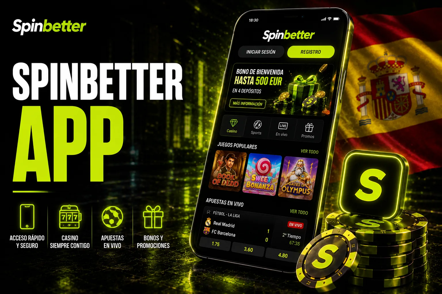 SpinBetter app: Android APK, iOS y acceso móvil